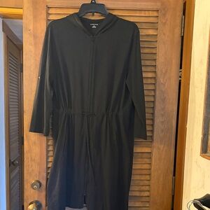 Lands' End Black Long Sleeve Hooded Dress
